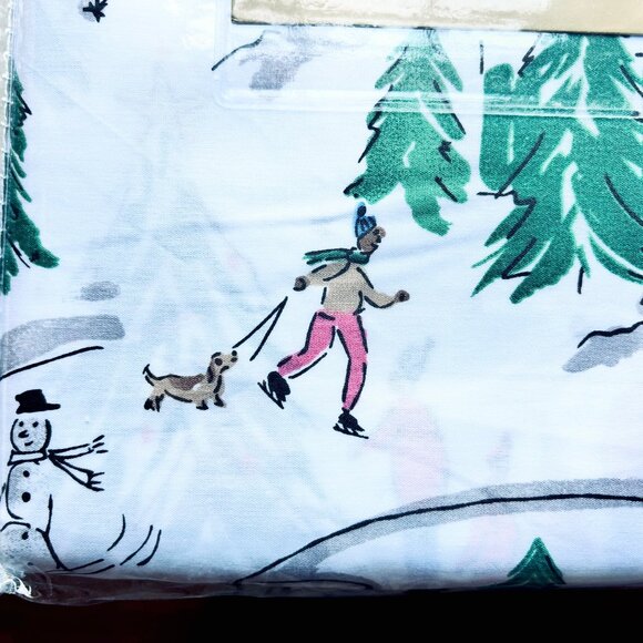 Cupcakes & Cashmere Christmas Tree Holiday ALL Cotton Sheet Set - 4pc QUEEN Size - Picture 5 of 6